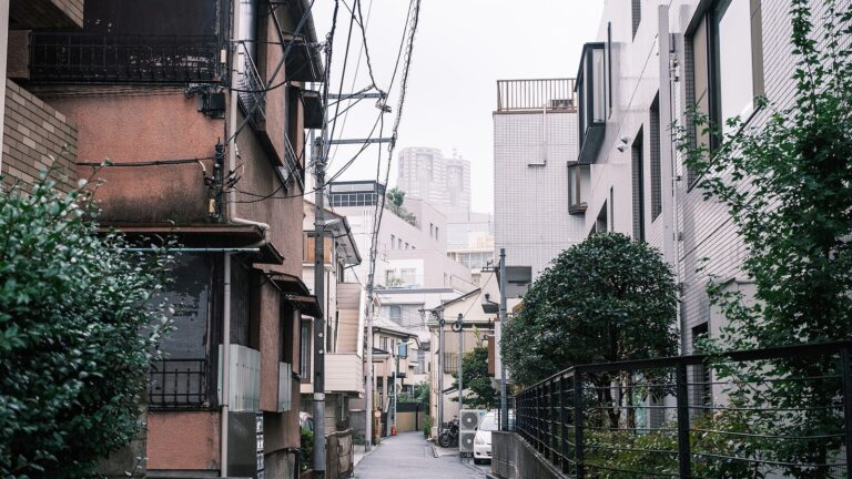 新宿の住宅街の通り