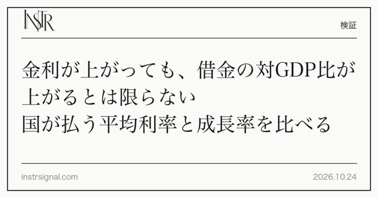 金利が上がっても、借金の対GDP比が上がるとは限らない 国が払う平均利率と成長率を比べる